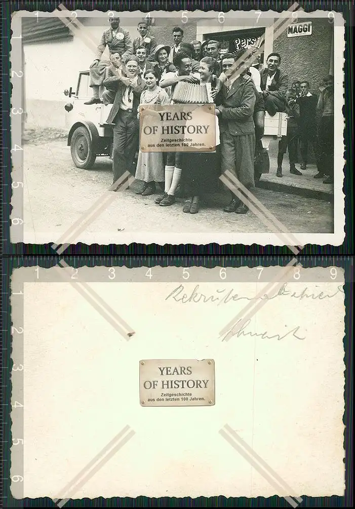 Foto Rekruten Abschied junge Männer alte Werbung Persil Maggie 1940