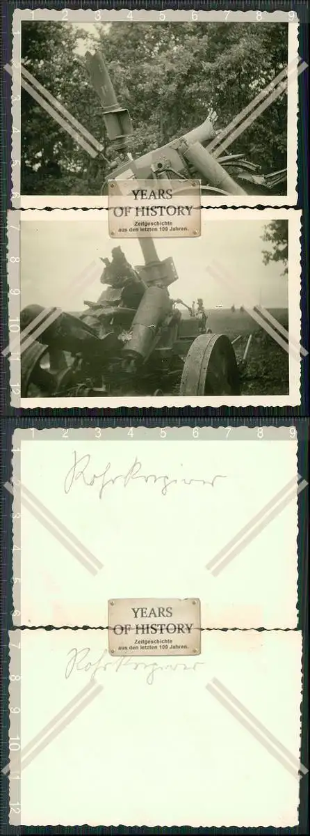 Foto 2x Geschütz Flak Rohrkrepierer Russland 1942