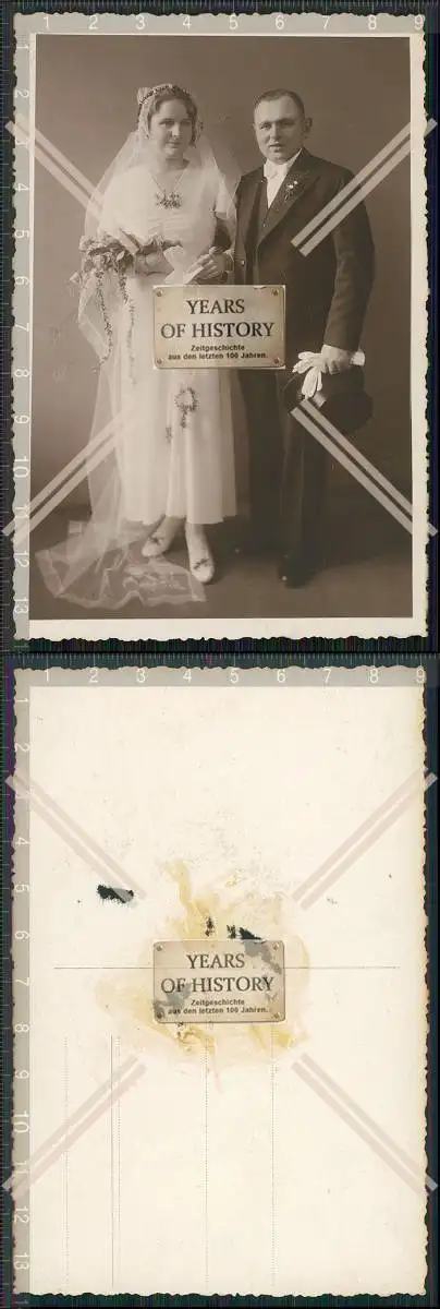 Foto Hochzeit Brautpaar um 1925 Studio Foto