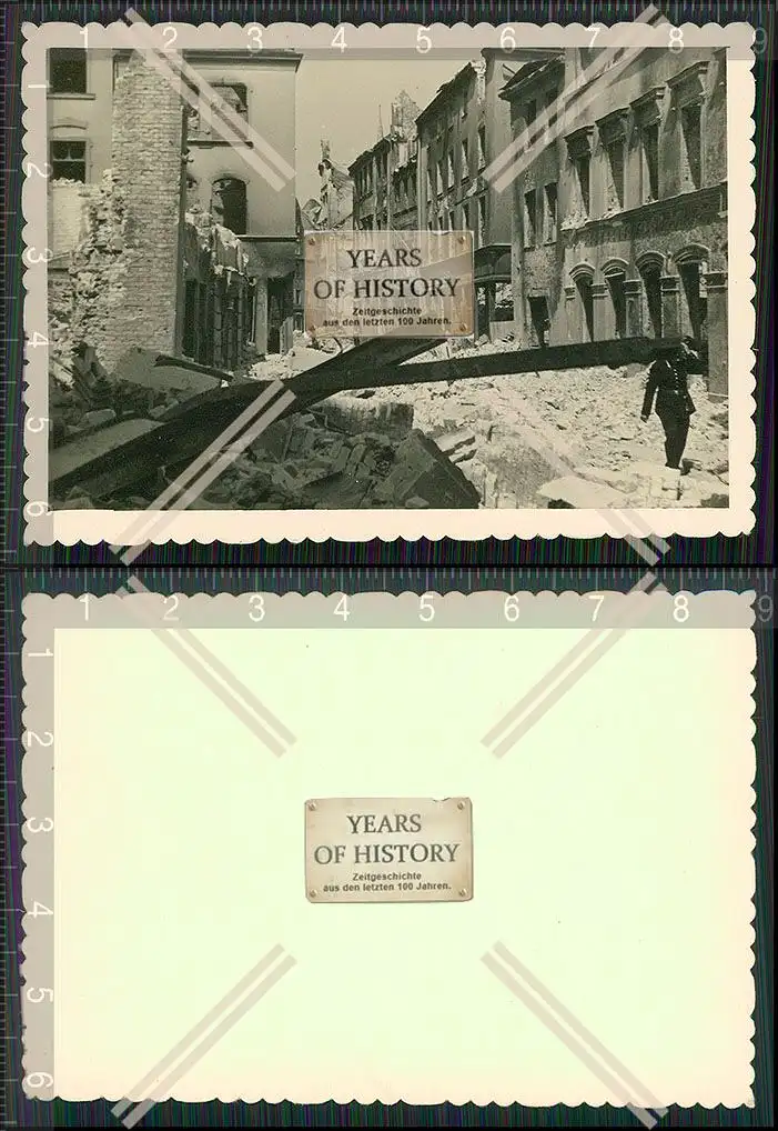 Foto Belgien Frankreich 1940-42 zerstörte Gebäude und Straßen