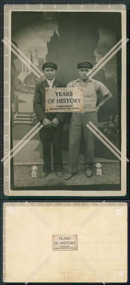 Foto AK 2 Junge Männer Studio Foto um 1925