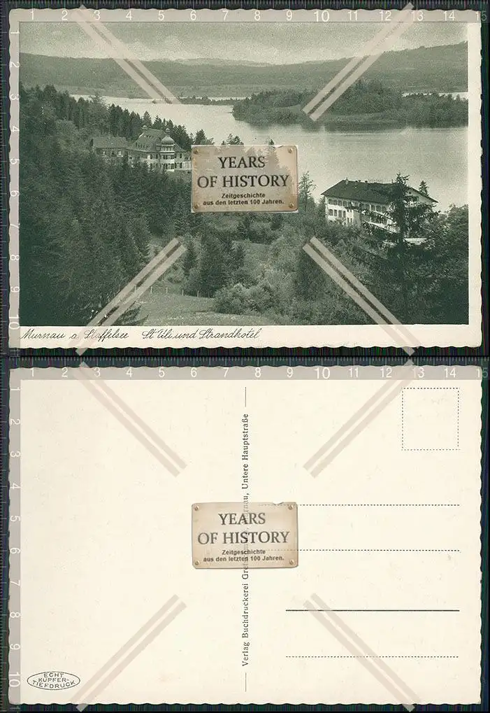 AK Murnau am Staffelsee ST. Uli und Strandhotel Karte um 1930