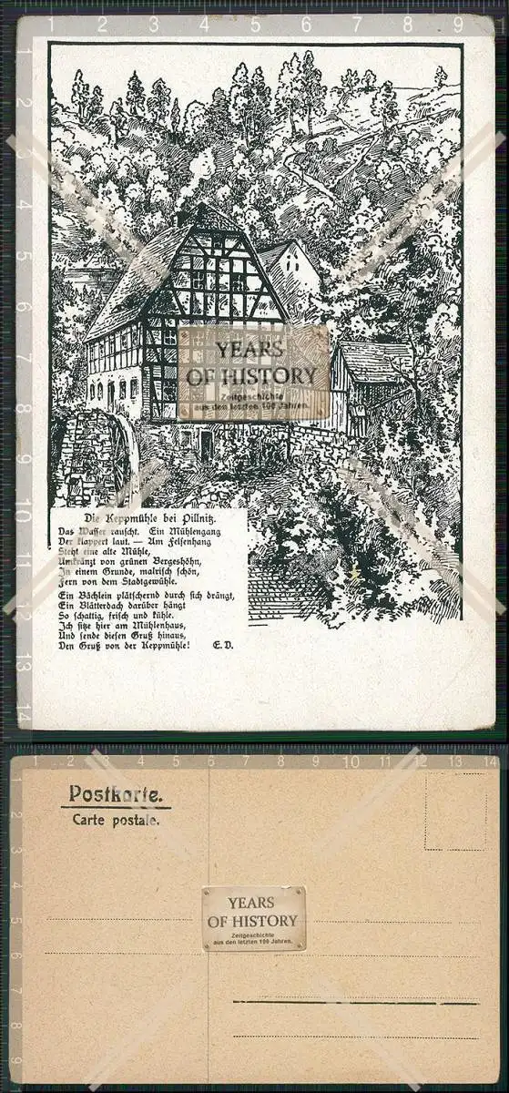 AK Künstler  Keppmühle Keppgrund bei Pillnitz Hosterwitz Dresden um 1930