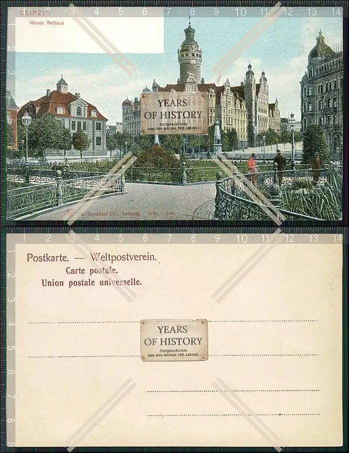 AK Leipzig das neue Rathaus Karte 1904 Trenkler und Co. Leipzig