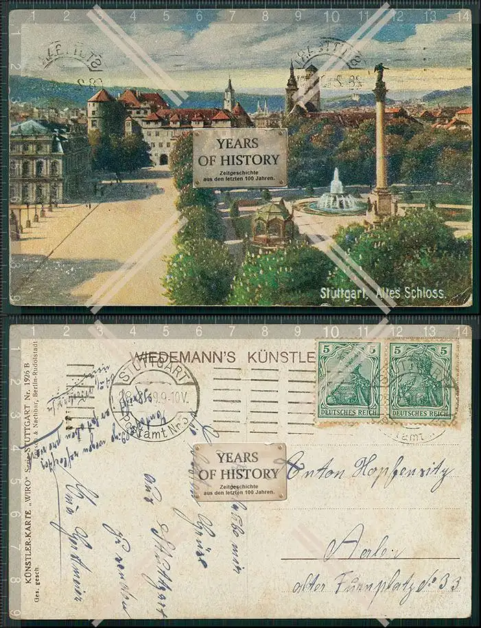 AK Stuttgart Altes Schloss 1910 gel.