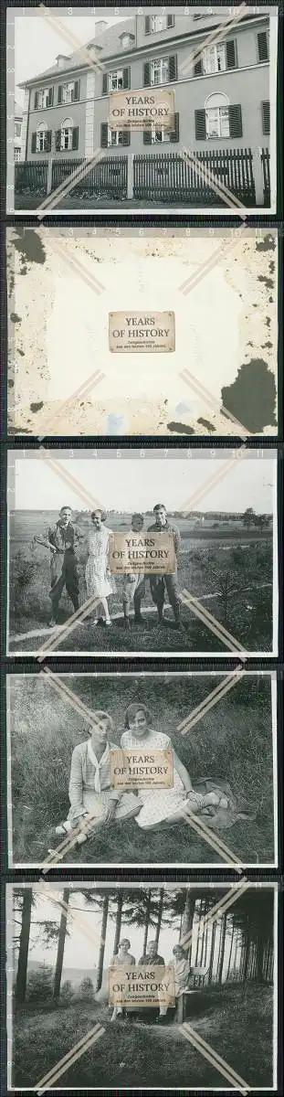 Foto  4x Haus Ansicht Jungs junge Damen 1936