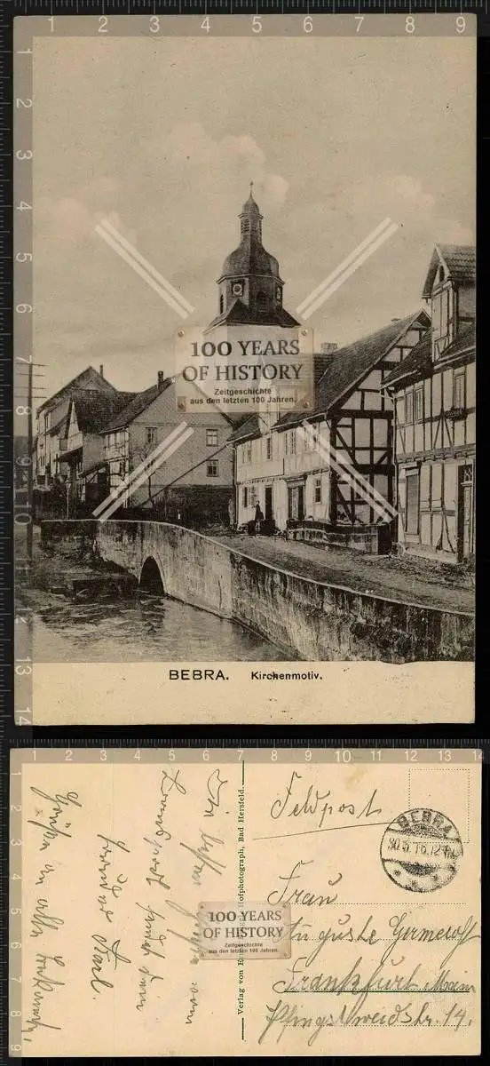 Orig. AK Bebra b. Rotenburg Fulda gel. 1916