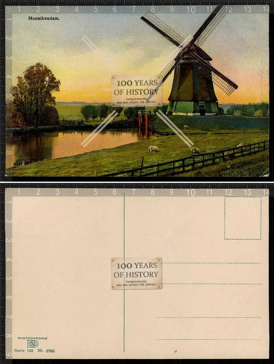 Orig. AK 1. WK Windmühle windmill Monnikendam Amersfoort, Niederlande
