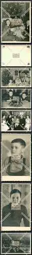 Foto 7x Weihnachten fröhliche Familie 1942 zu Hause Geschenke Tannenbaum und v