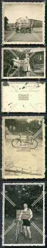 Foto alt 5x mit Fahrrad 1930-1940