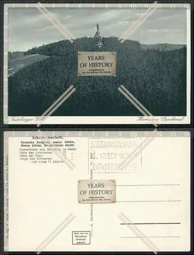 AK Hermannsdenkmal Detmold Lippe Teutoburger Wald Grotenburg Stempel 1926