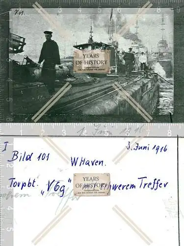 Foto Torpedoboot V 69 beschädigt schwerer Treffer Wilhelmshaven Kriegsschiff K