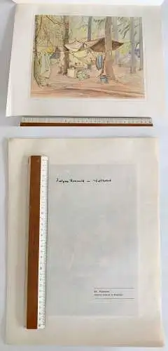 Orig. Kunstdruck Farbe 38x28 cm Waldbiwak Feldgraue Romantik 1941