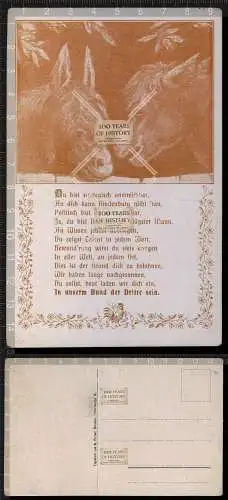 Orig. AK Esel Maultier Gedicht Spruch 1908