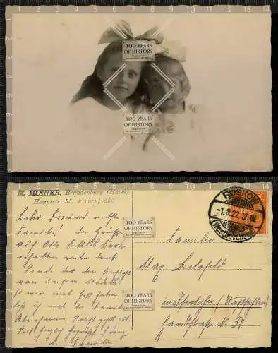 Orig. Foto AK Mädchen Schleife Haar gel. 1922 Roskow Potsdam-Mittelmark Brandenb