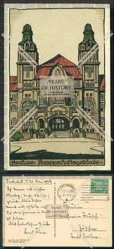 AK Steindruck Bochum Knappschaftsgebäude 1925 Dortmund gelaufen