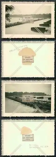 Foto 2x Belgien Frankreich breiter Fluss große Pontonbrücke