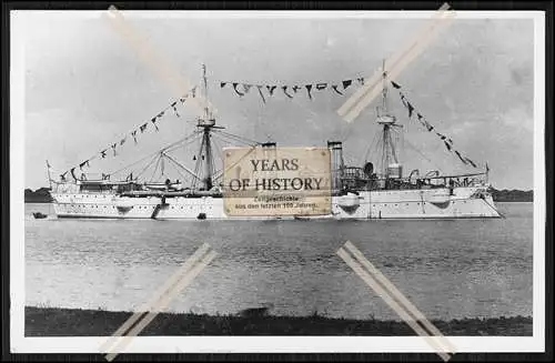 Foto S.M.S. Prinzess Wilhelm 1887 Kleiner Kreuzer Kaiserliche Marine 