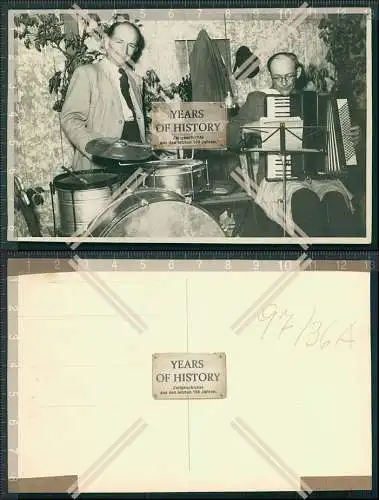 Foto Band mit Akkordeon Schlagzeug 1950 Schlager Partymusik Jazz Rock Pop Count