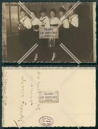 Foto AK junge Damen in bayerische Tracht 1920 Fotograf aus Velbert Düsseldorf