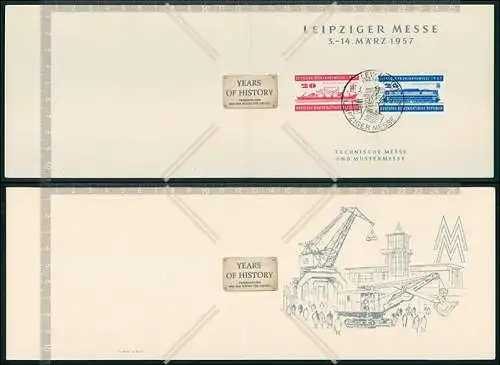 DDR 1957 Klappkarte Leipziger Messe 1957 Technische Messe Sonderstempel