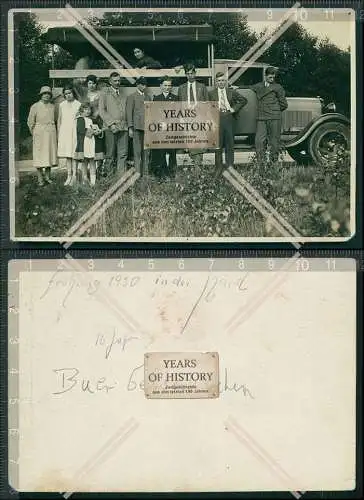 Foto Fahrt mit LKW Pritsche Gelsenkirchen Buer 1930 Fahrzeug beschriftet