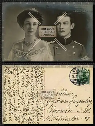 Orig. AK 1. WK Prinz Ernst August Herzog zu Braunschweig m. Prinzessin Luise v.