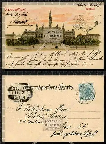 Orig. alte AK Wien Österreich um 1900 Los Nr. 010 von 103 a.d. Serie vom 02.01.1