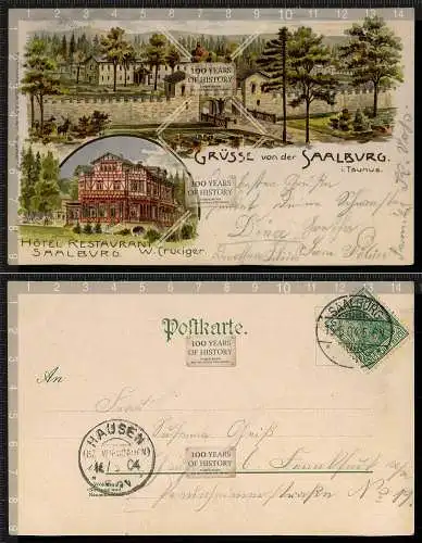 Orig. AK Saalburg bei Homburg v. d. Höhe Hessen Taunus Gasthof gel. 1904