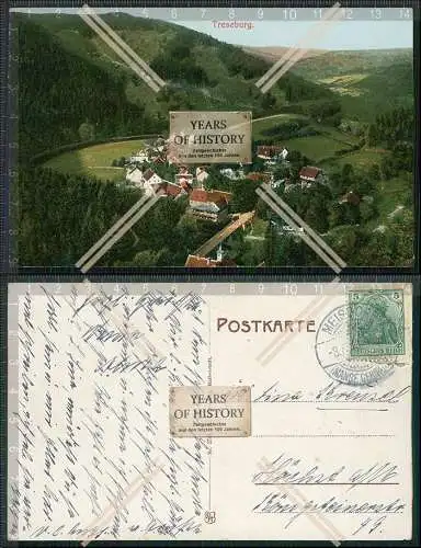 AK Treseburg Thale im Harz Panorama der Ortschaft Berge Wald 1913 gel.
