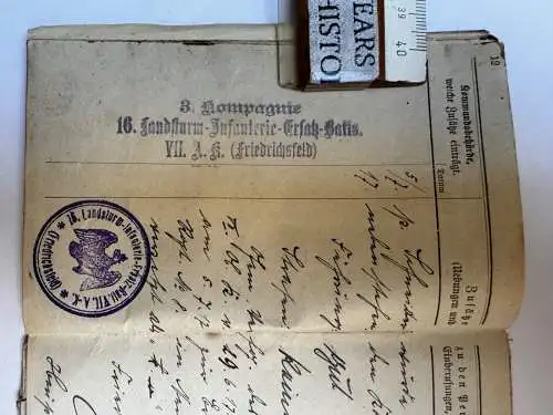 Militärpaß H. Schneider Dortmund - 8. Land. Inf. Ersatz Bataillon Münster uvm.