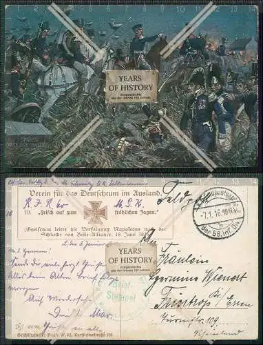 AK 1. WK Gneisenau leitet die Verfolgung Napoleons nach der Schlacht von Belle-