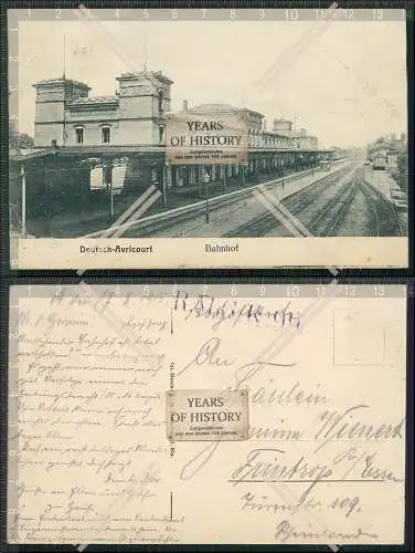 AK 1. WK Deutsch Avricourt Meurthe et Moselle Bahnhof 1915 Feldpost