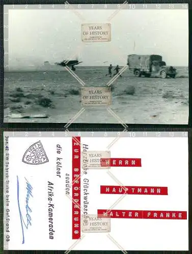 Foto AK Afrika Flugzeug LKW Rückseite Unterschrift die Kölner Afrika Kameraden