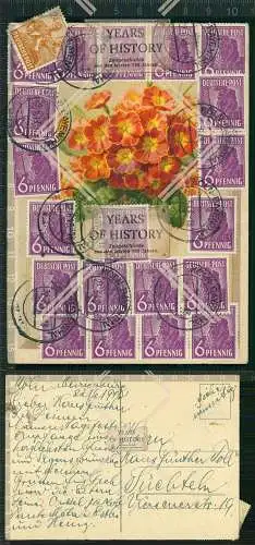 Orig. Briefmarken Mehrfachfrankatur 21x 1948 6 Pfennig Deutsche Post Postkarte g
