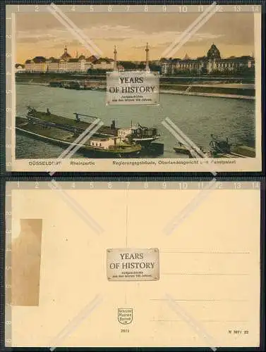 AK Düsseldorf Rhein Regierungsgebäude Kunstpalast Dampfer Schiffe um 1910