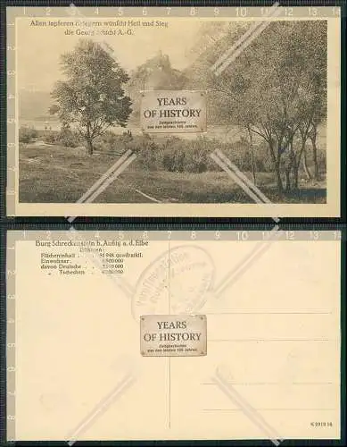 AK Usti nad Labem Aussig Elbe Burg Schreckenstein Georg Schicht AG um 1915 Rüc