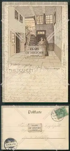 AK Hildesheim Leine Alte Diele Osterstraße 1900 gel. Verleimung der Karte lose