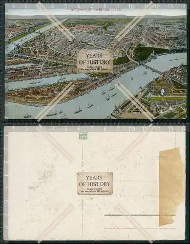 AK Mannheim am Rhein Fliegeraufnahme Luftbild Schiffe Karte um 1910