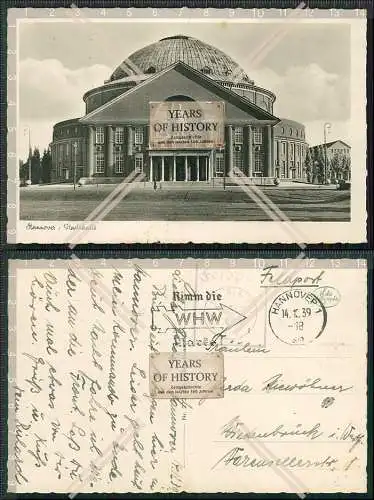 AK Hannover Stadthalle Feldpost 1939 gelaufen