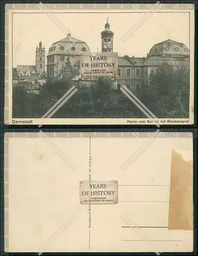 AK Darmstadt in Hessen Partie vom Schloss mit Glockenspiel um 1910