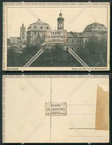 AK Darmstadt in Hessen Partie vom Schloss mit Glockenspiel um 1910 