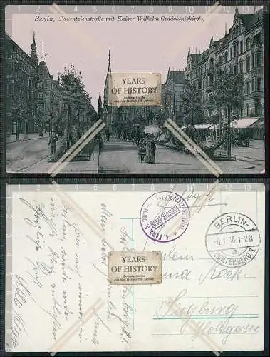AK Berlin Charlottenburg Tauentzienstraße 1916 Feldpost gel. Kaiser Wilhelm Ge