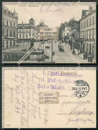 AK Saverne Zabern Elsass Bas Rhin Hauptstraße 1916 Feldpost gelaufen