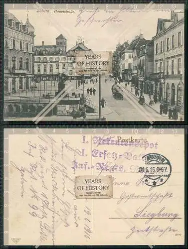AK Saverne Zabern Elsass Bas Rhin Hauptstraße 1916 Feldpost gelaufen 