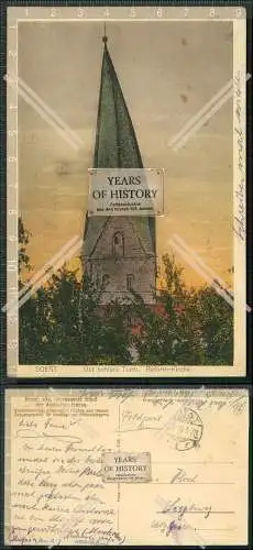 AK Soest der Schiefe Turm der Reform-Kirche 1918 Feldpost gelaufen