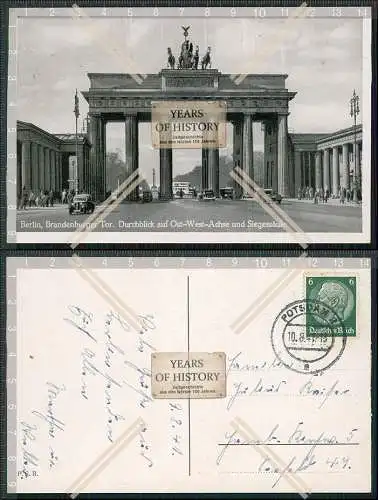 AK Berlin Brandenburger Tor Durchblick Ostwest-Achse Siegessäule 1941 gelaufen