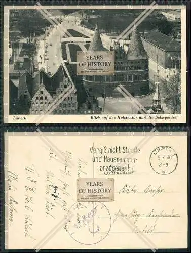 AK Lübeck 1940 Feldpost gel. Infanterie-Ersatz-Bataillon 6 Lübeck