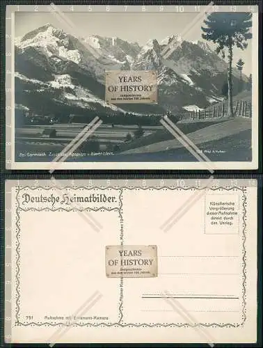 Foto AK Garmisch Partenkirchen Zugspitze Waxenstein Alpspitze 1936