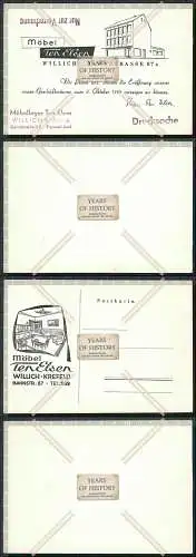 Postkarte alt 2x Werbekarte Möbel Ten Elsen Willich Krefeld Bahnhofstraße 195